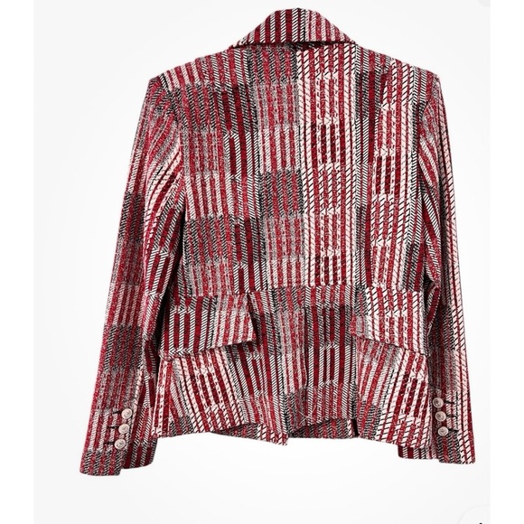 CAbi Patchwork Jacket.  Black, Red, and White ( P15 ) - Picture 3 of 8